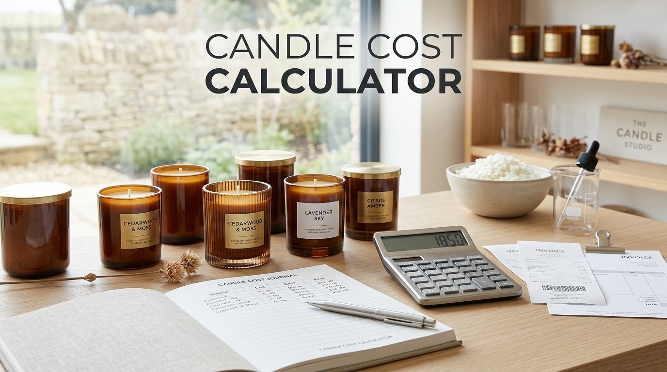 Candle cost calculator pricing formulation with accountant calculator profit margins and luxury soy candles